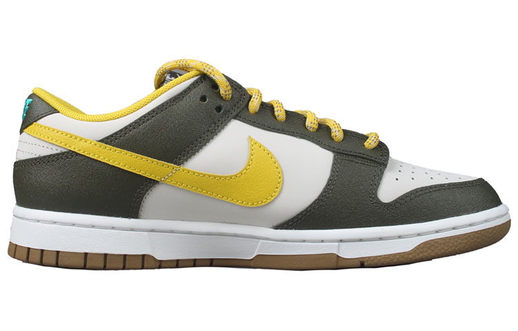 Кроссовки Nike Dunk Low Retro Premium, хаки/желтый — фото 2