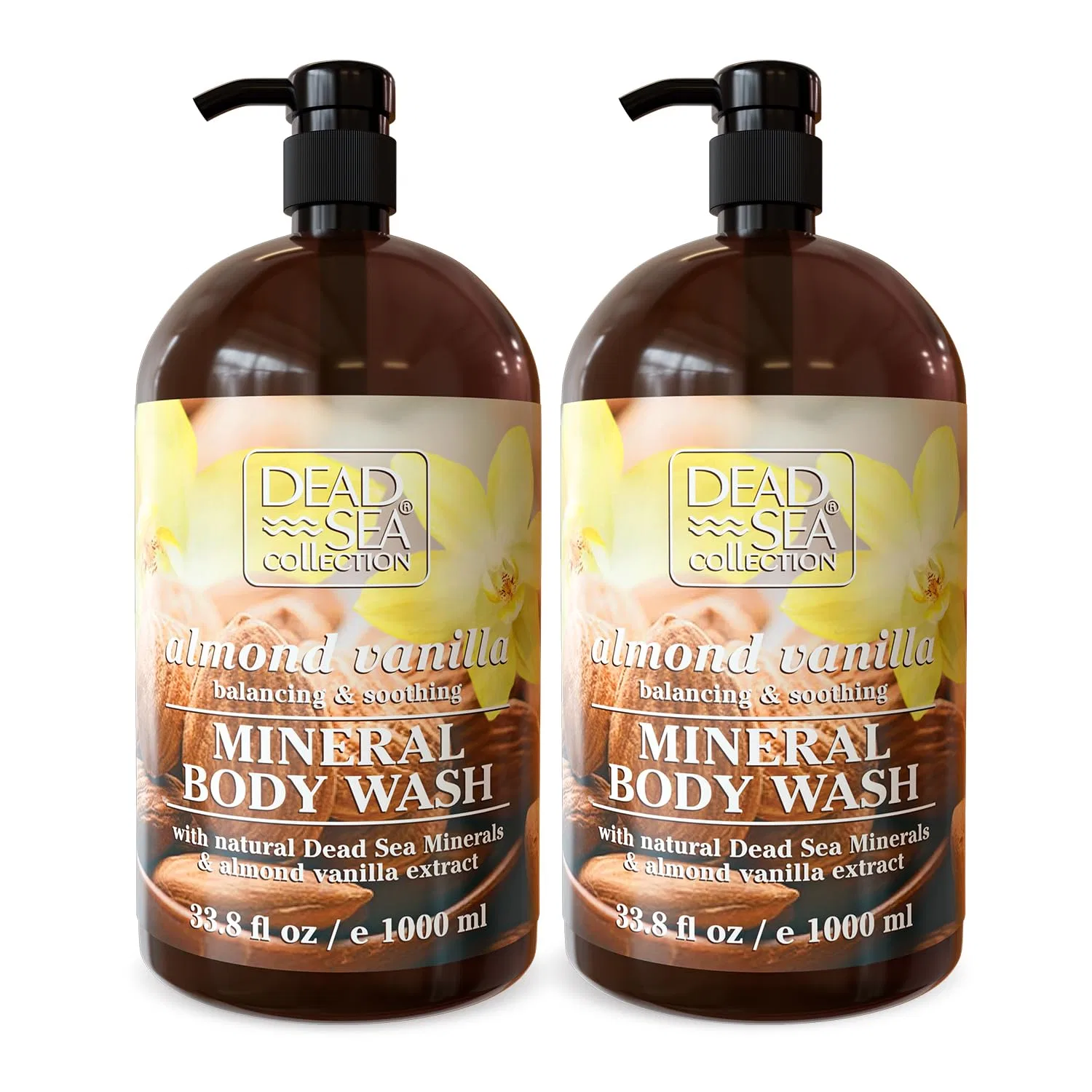 Набор из 2 шт Shower Gel с миндальным и ванильным маслом, Dead Sea Collection, 2000 мл