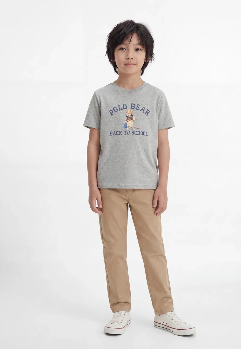 Футболка-Поло из хлопкового трикотажа с принтом "медведь поло", размер 2-6 лет Polo Ralph Lauren, Andover Heather