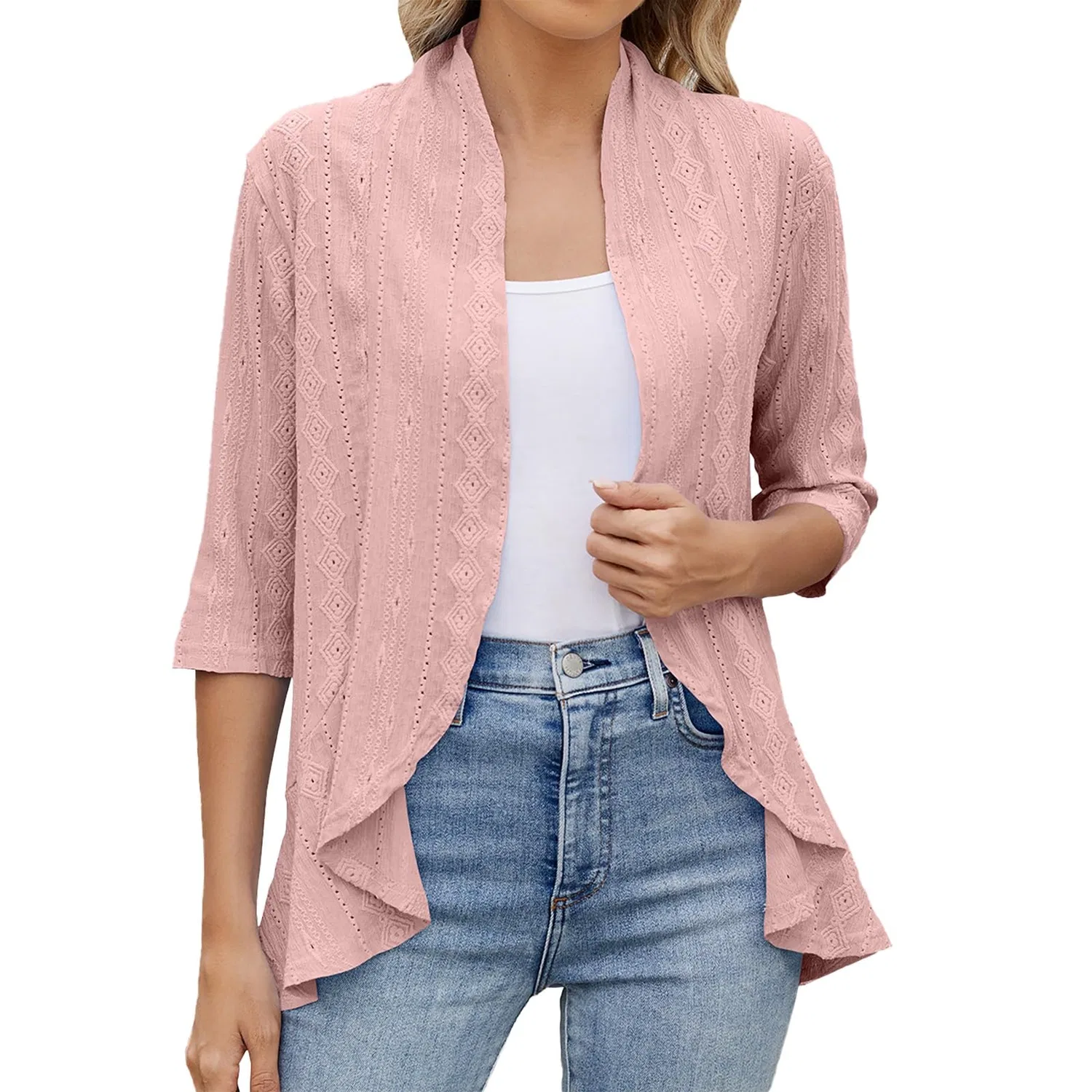 Женский легкий кардиган с длинным рукавом, Rosa