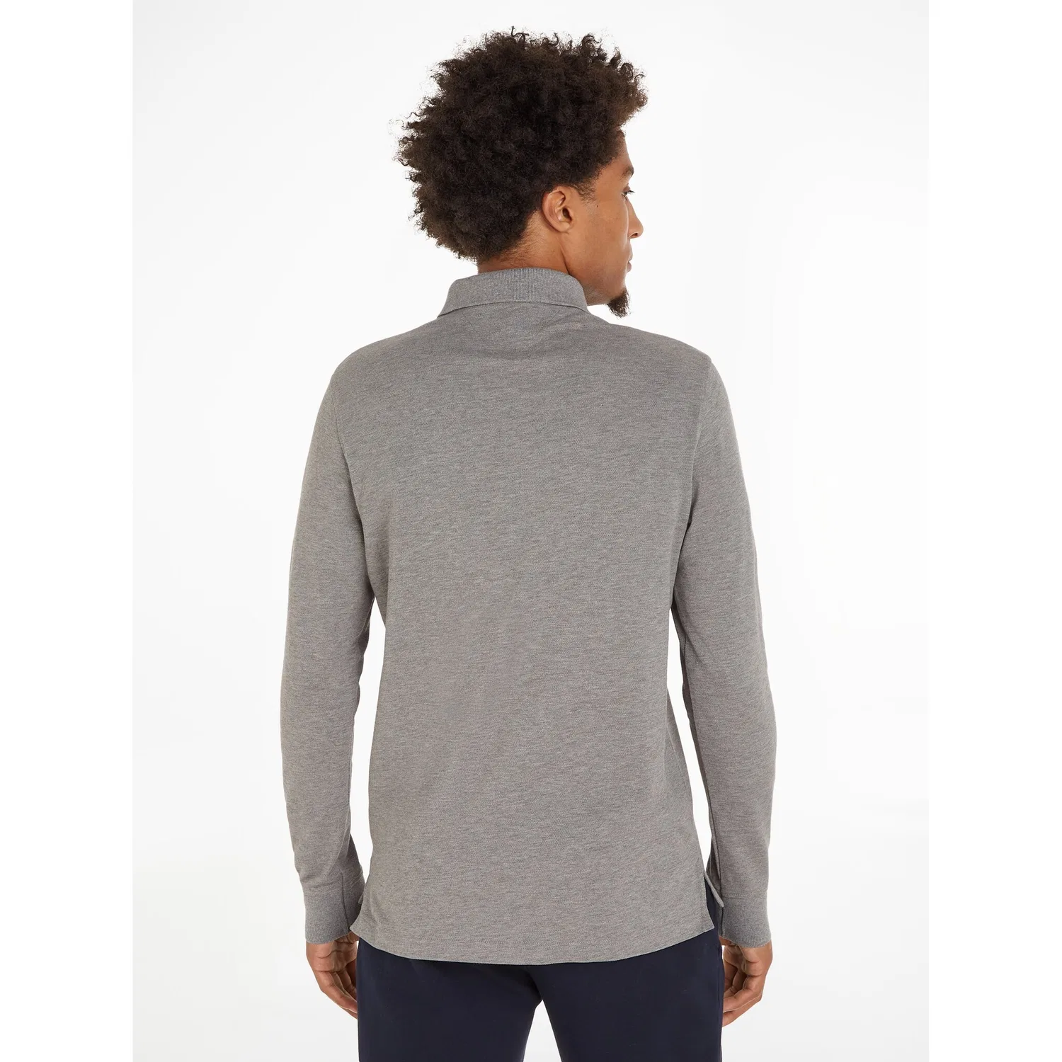 Мужское поло с длинным рукавом 1985 Slim Tommy Hilfiger, Medium Grey Heather — фото 3