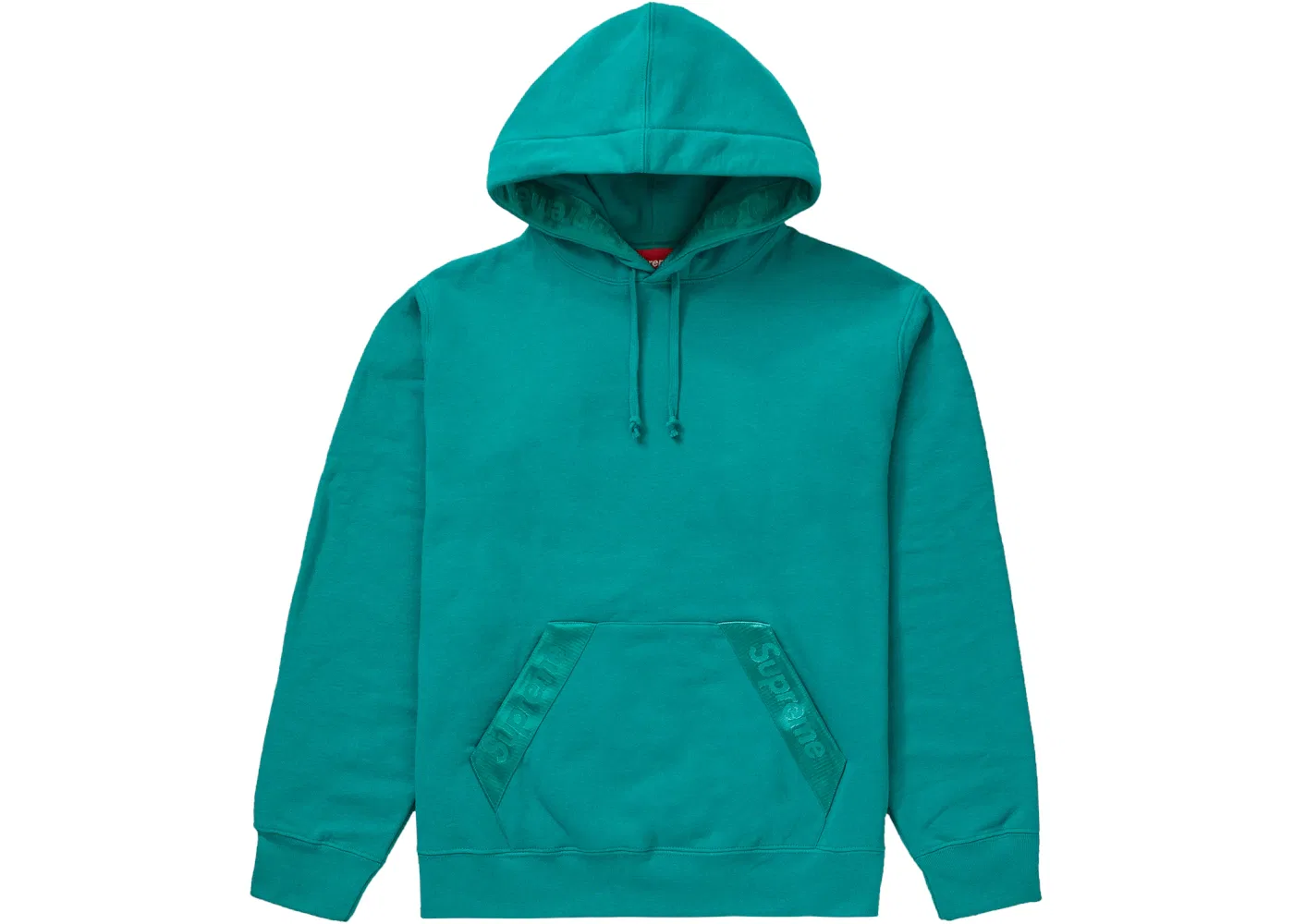 Мужской худи с принтом Supreme Tonal Webbing Hooded Sweatshirt, Dark Aqua