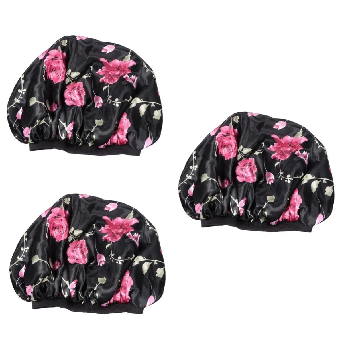 Шапочка для душа, Housoutil, набор 3 шт, 32x29 см, Black