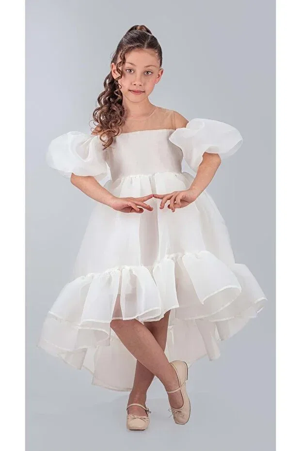 Детское платье для девочек с принтом Arisvi girl's evening dress m00738 Mnk Baby&Kids, White