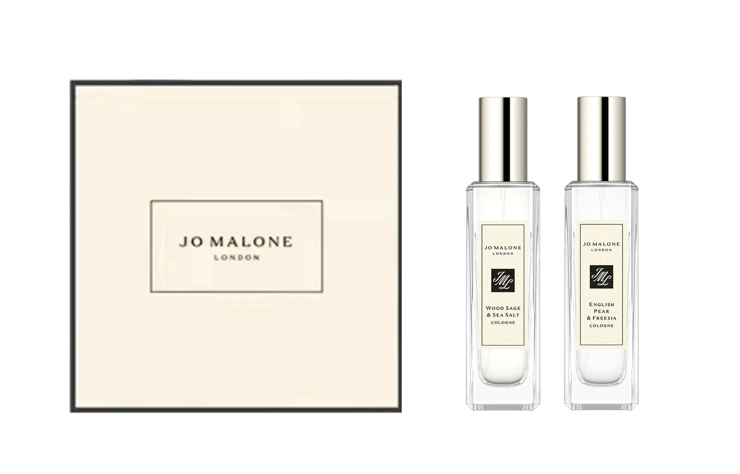 Женский парфюмерный набор Jo Malone London English Pear & Freesia + Sage & Maris Sal, 30 мл + 30 мл, Black — фото 2