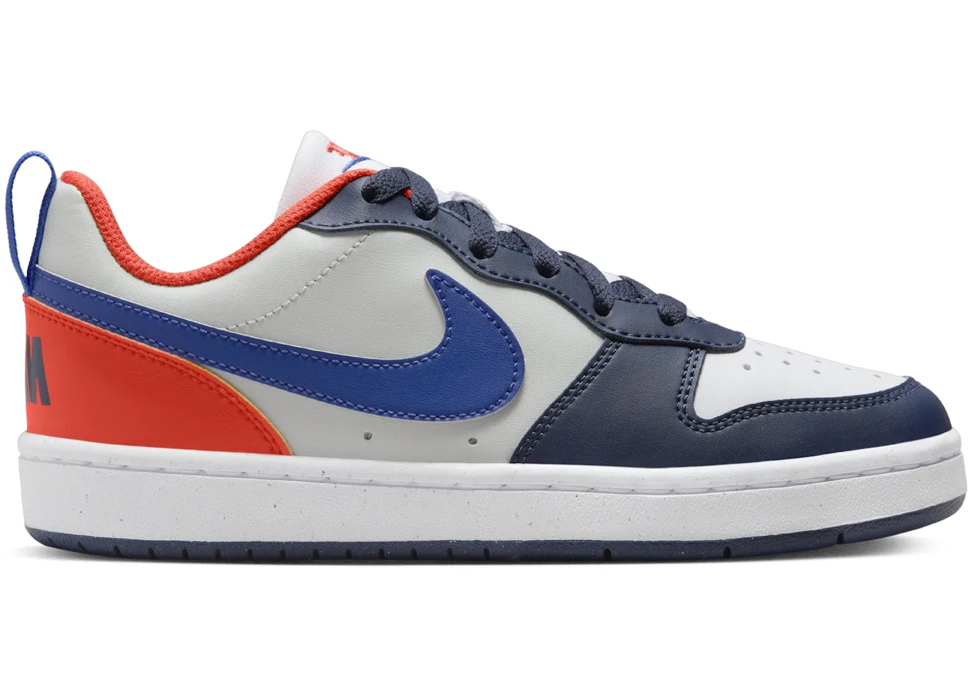 Детские кроссовки кожаные Nike Court Borough Low Recraft Nike, Midnight Navy/Team Orange/Light Silver/Hyper Royal