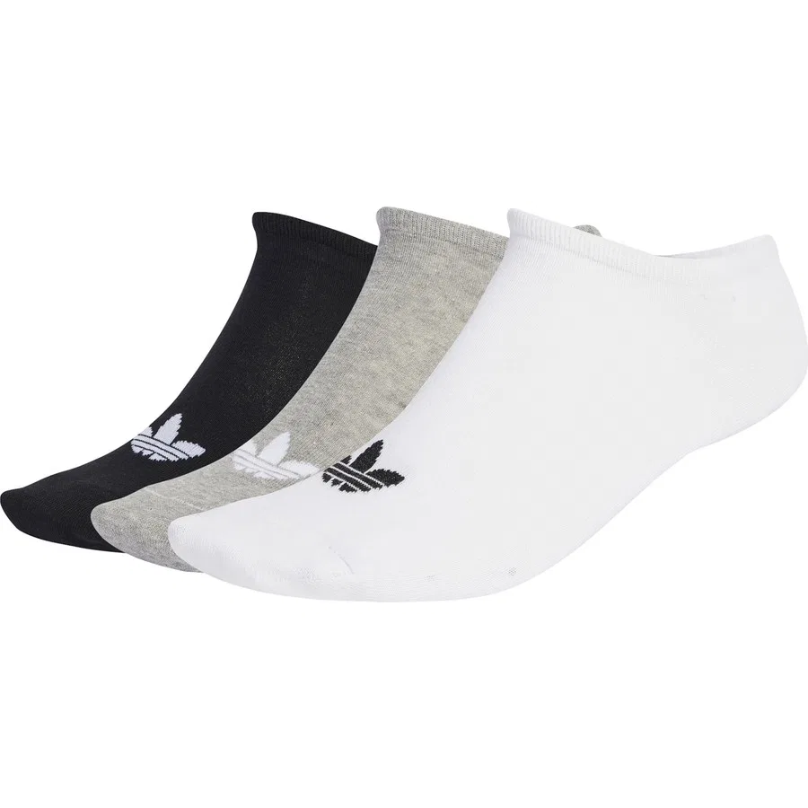 Носки спортивные с принтом Trefoil, 3 пары, adidas Originals JV7400, Бело-серый