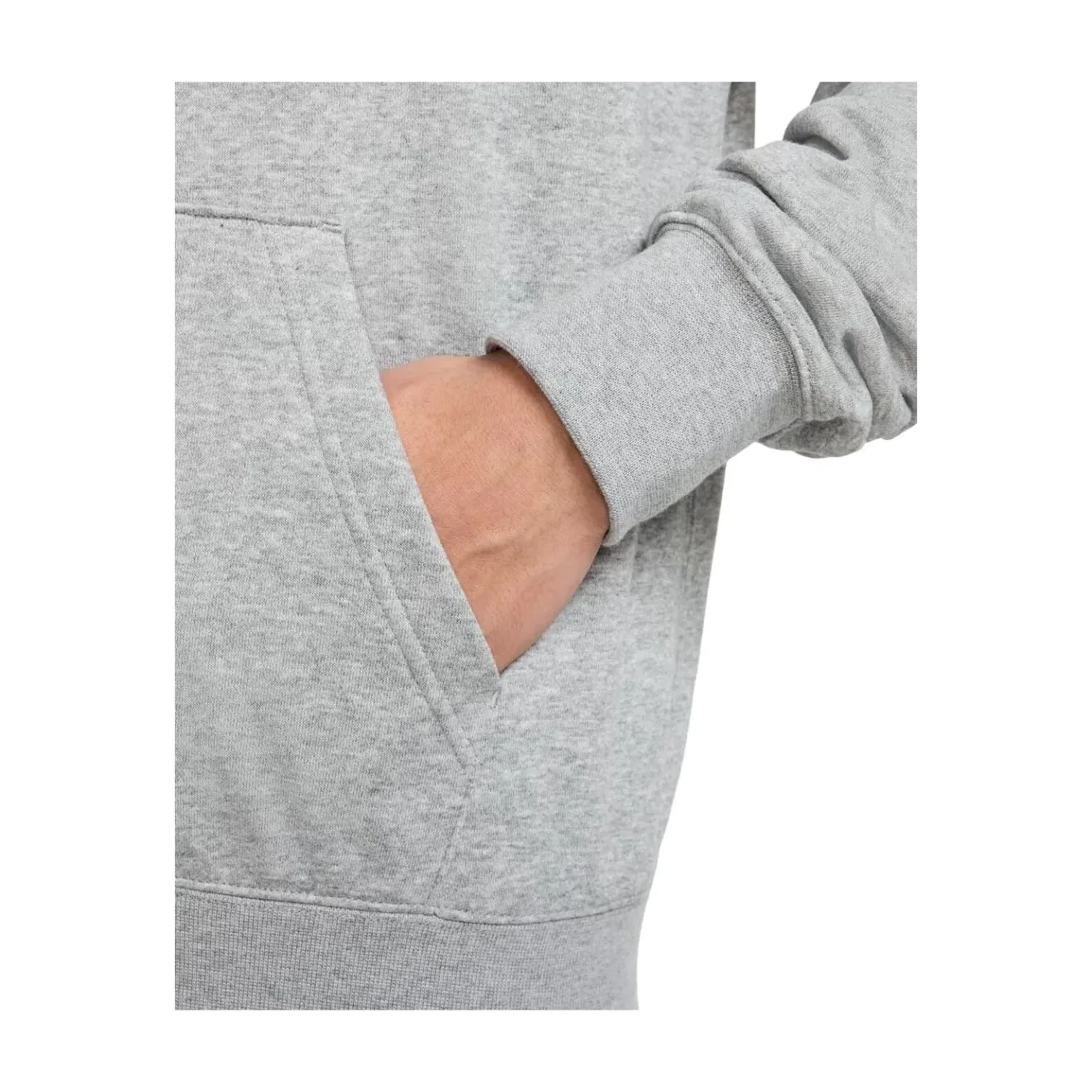 Мужское худи Club Zip-up Terry Hooded Top 'Dark Grey Heather Light Smoke Grey White' Nike, Dark Grey Heather/Light Smoke Grey/White — фото 4