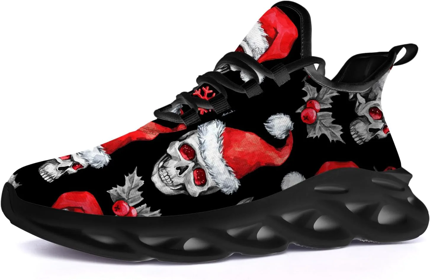 

Рождественские кроссовки Ciadoon для женщин и мужчин, для бега по дороге, ходьбы, тенниса, дышащие, легкие, обувь Санта, подарки для мужчин и женщин, белый