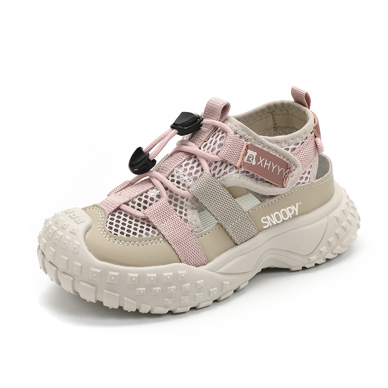 

Детские сандалии с низким верхом, дышащие, противоскользящие и износостойкие, с отскоком SNOOPY, розовый