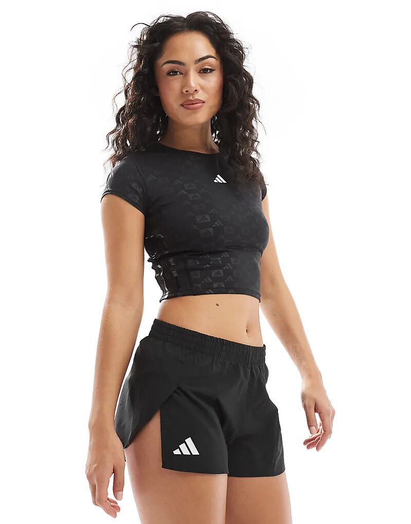 Шорты adidas Running Adizero split черного цвета adidas performance — фото 4