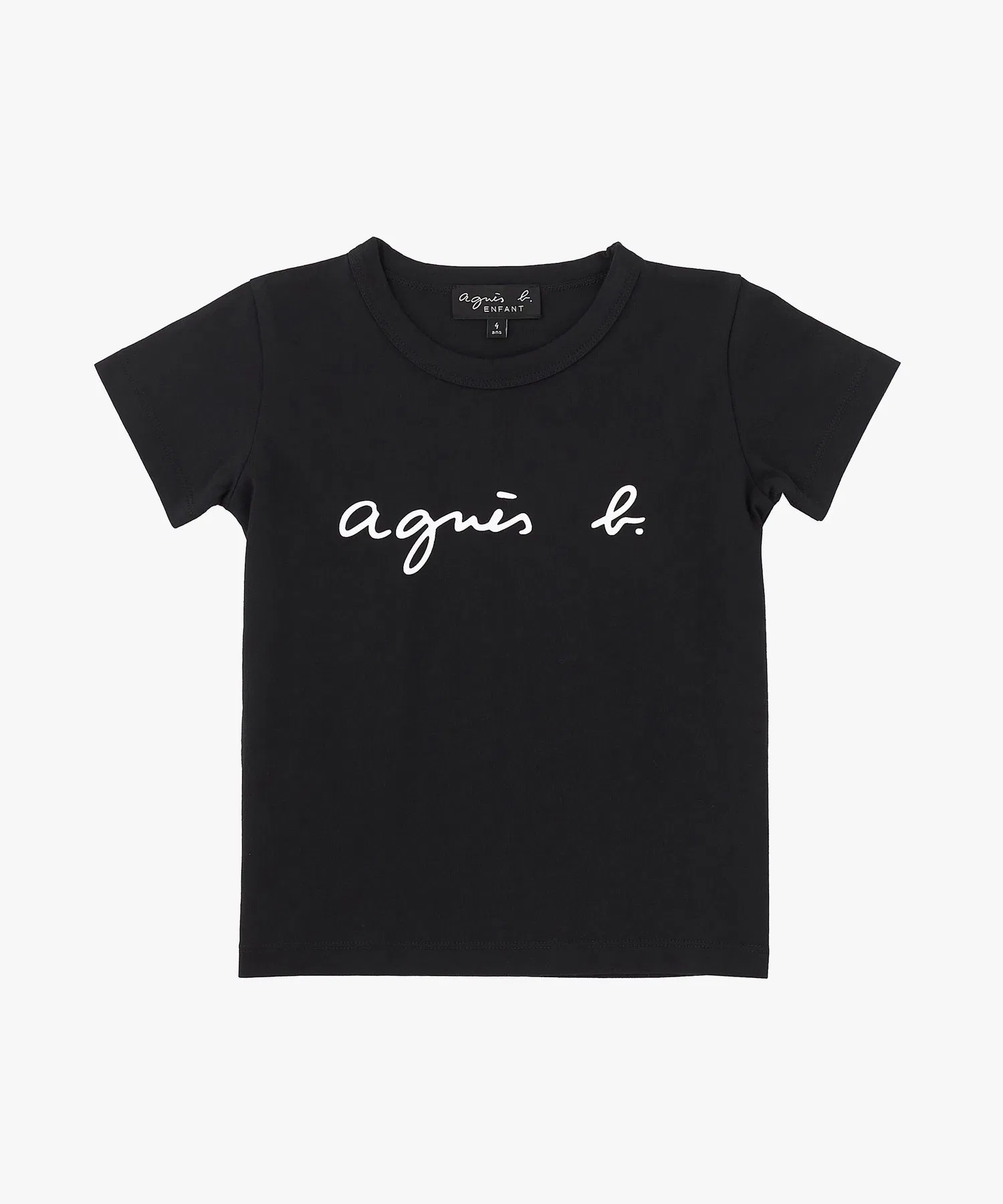 Детская хлопковая футболка с логотипом agnes b. чёрная
