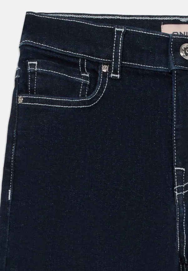 Джинсы прямого кроя kogmadison с румяным цветочным узором Only Girls, Dark Blue Denim — фото 3