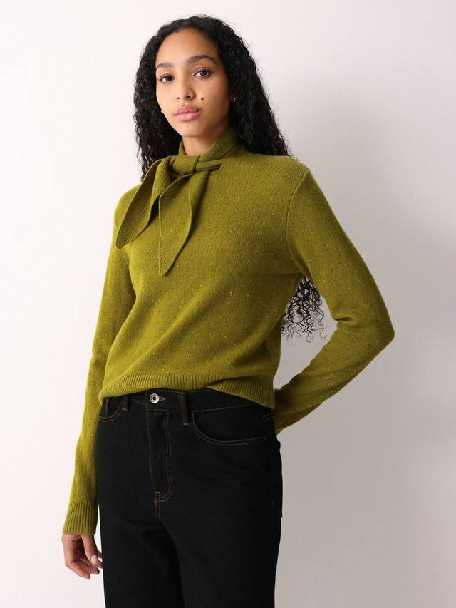 

Джемпер из чистой шерсти с деталями на воротнике Jigsaw, Green