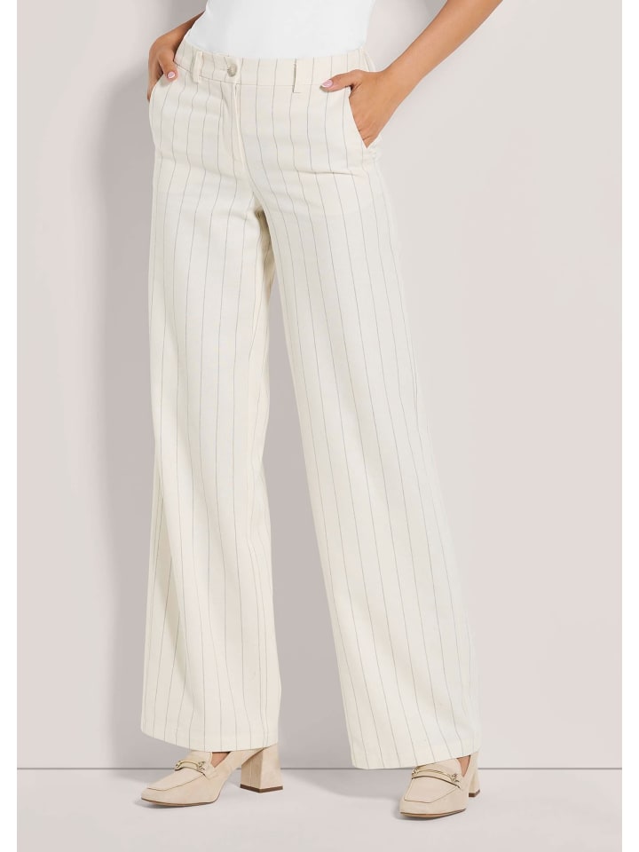 

MADELEINE Широкие брюки в тонкую полоску жемчужно-белого/серого цвета