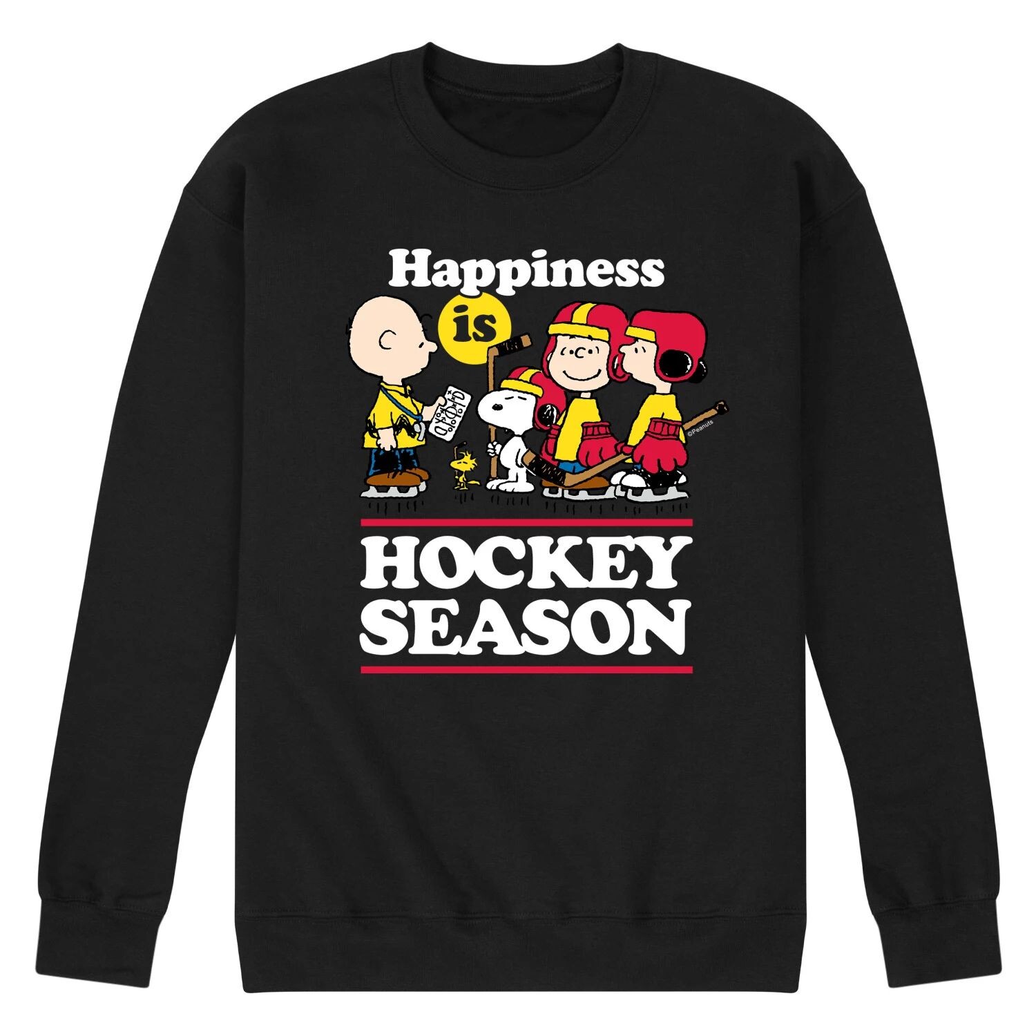 

Мужской свитшот с рисунком Peanuts Happiness Is Hockey Season Licensed Character