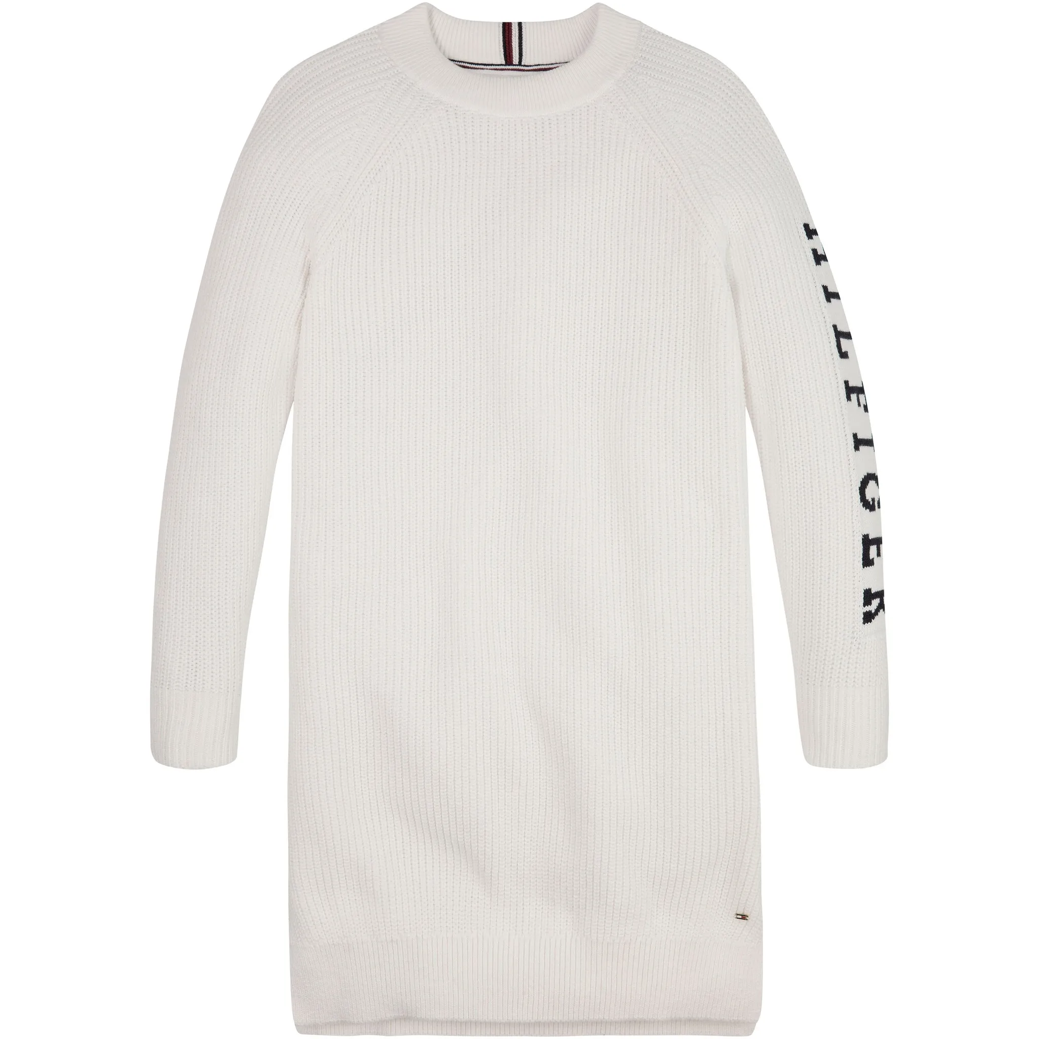 

Трикотажное платье Tommy Hilfiger «MONOTYPE SWEATER DRESS» с надписью Hilfiger на рукаве, цвет Ancient White