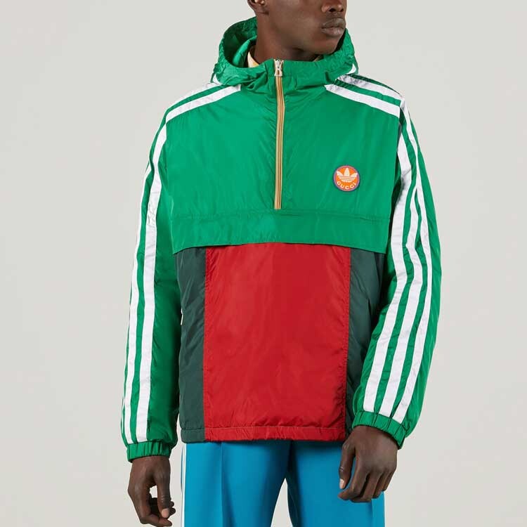 Стеганая куртка Adidas X Gucci мужская, зеленая — фото 2