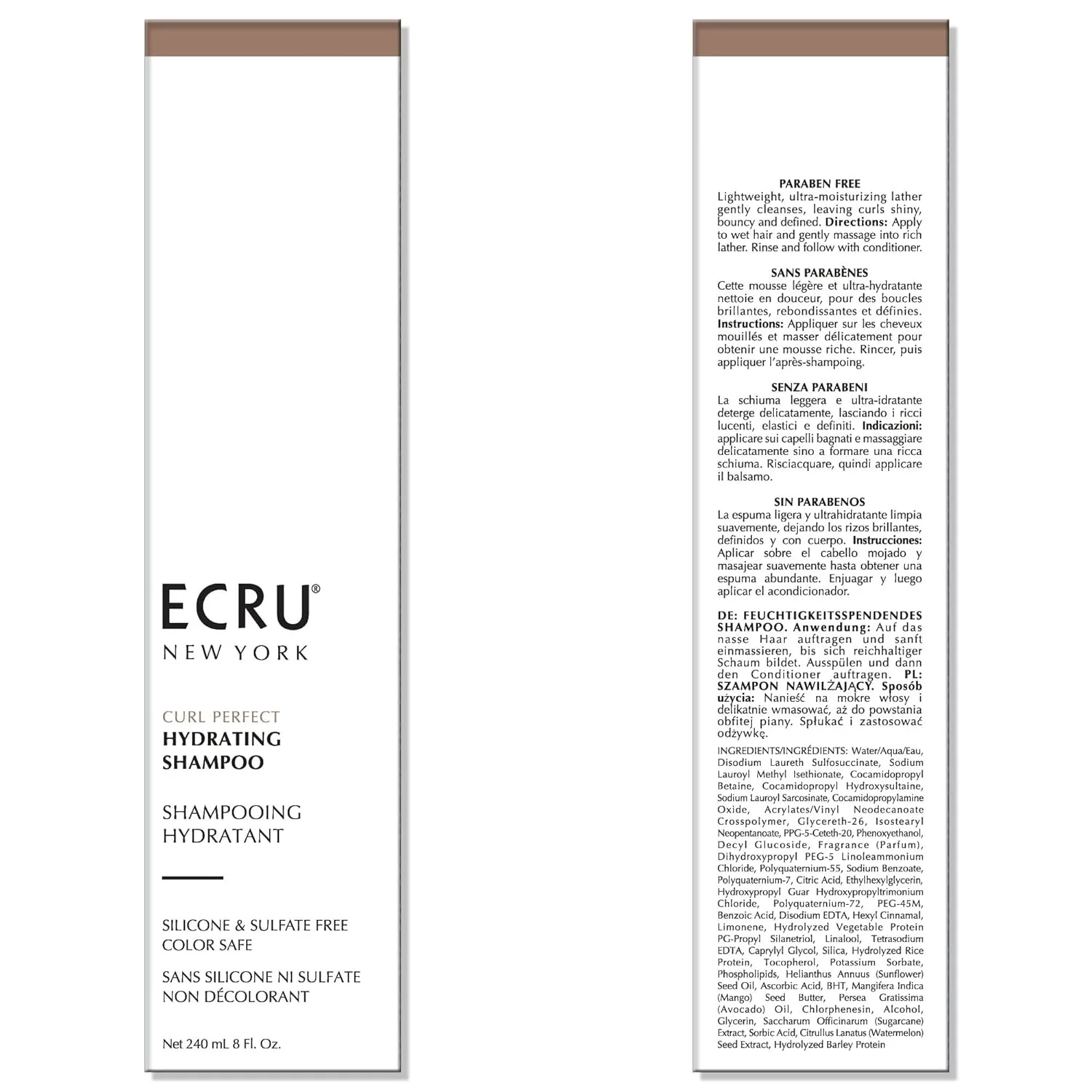 Увлажняющий шампунь ECRU New York Curl Perfect для кудрявых волос, подходит для женщин и мужчин. 710 мл (1 шт.) — фото 2