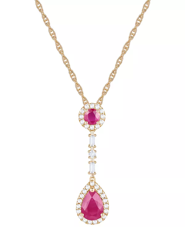 

Ожерелье-Лариат длиной 18 дюймов с рубинами (1-1/6 карата) и бриллиантами (1/4 карата) из 14-каратного золота Macy'S, ruby