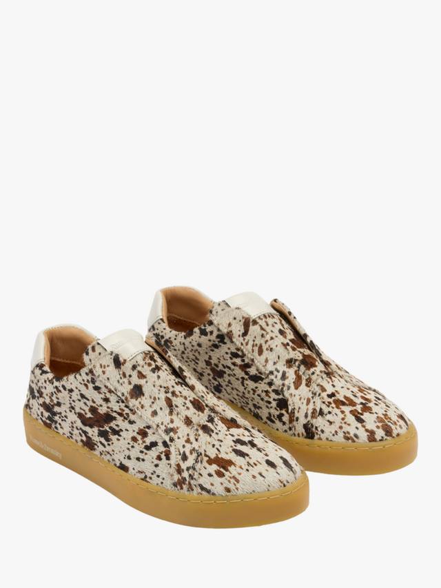 Тренеры Pear Calf Hair без шнурков на тонкой подошве Russell & Bromley, Brown — фото 2
