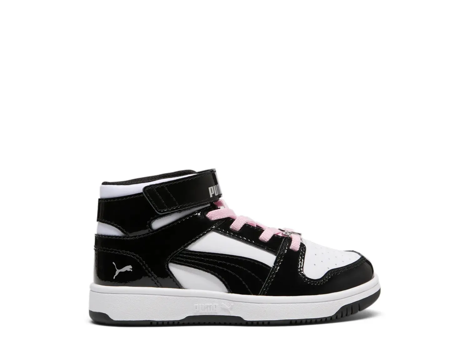 

Кроссовки Puma Rebound Layup Shine V — детские, черные/розовые