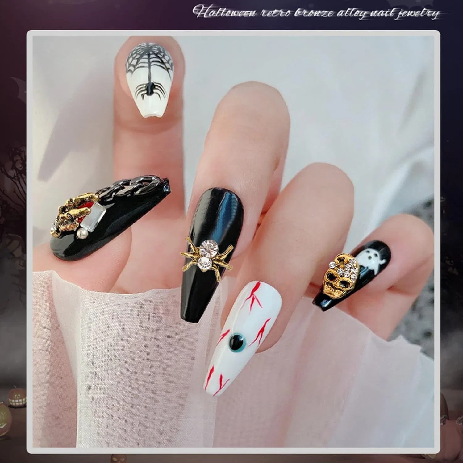 Набор из 30 3D подвесок для ногтей на Хэллоуин NICENEEDED Niceneeded — фото 4
