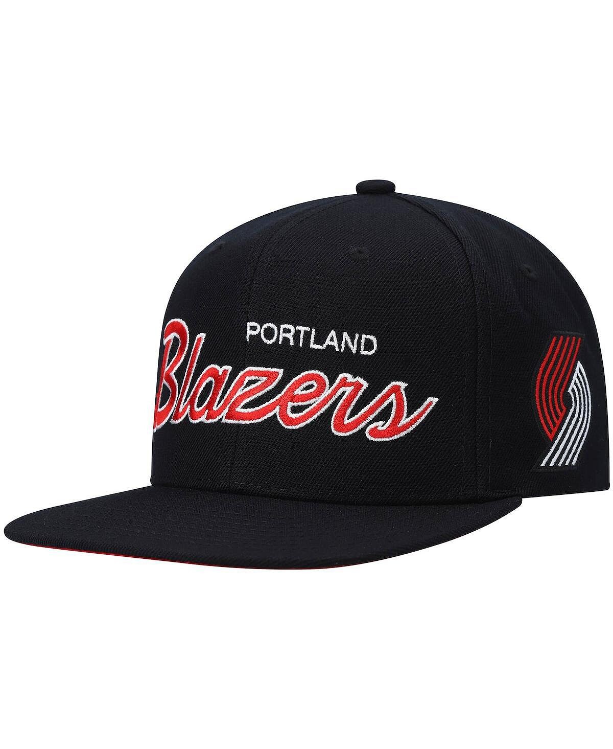 

Мужская черная кепка Portland Trail Blazers Hardwood Classics Script 2.0 Snapback Mitchell & Ness