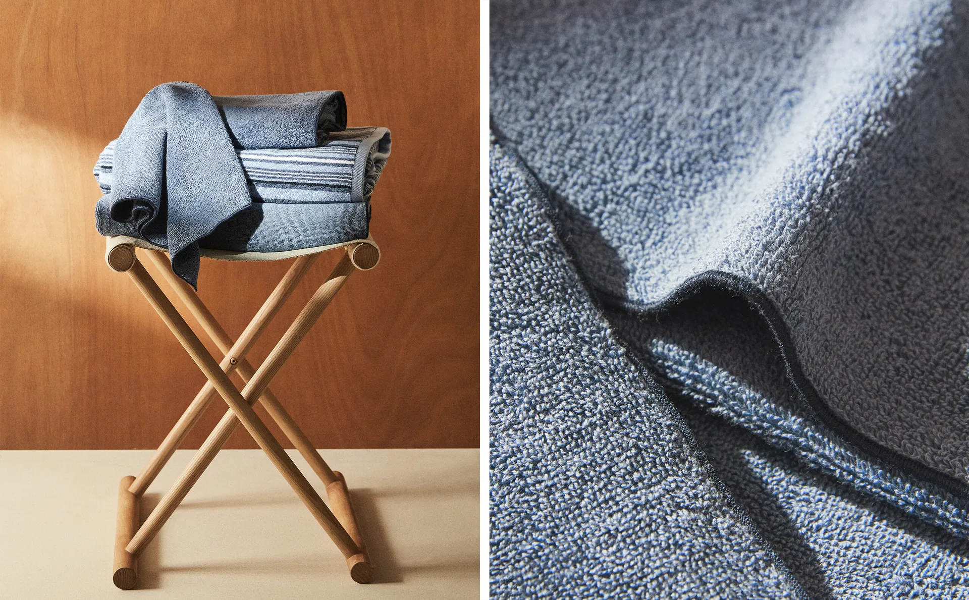 

Хлопковое полотенце с оверлоком Zara Home, цвет Dark Petrol Blue