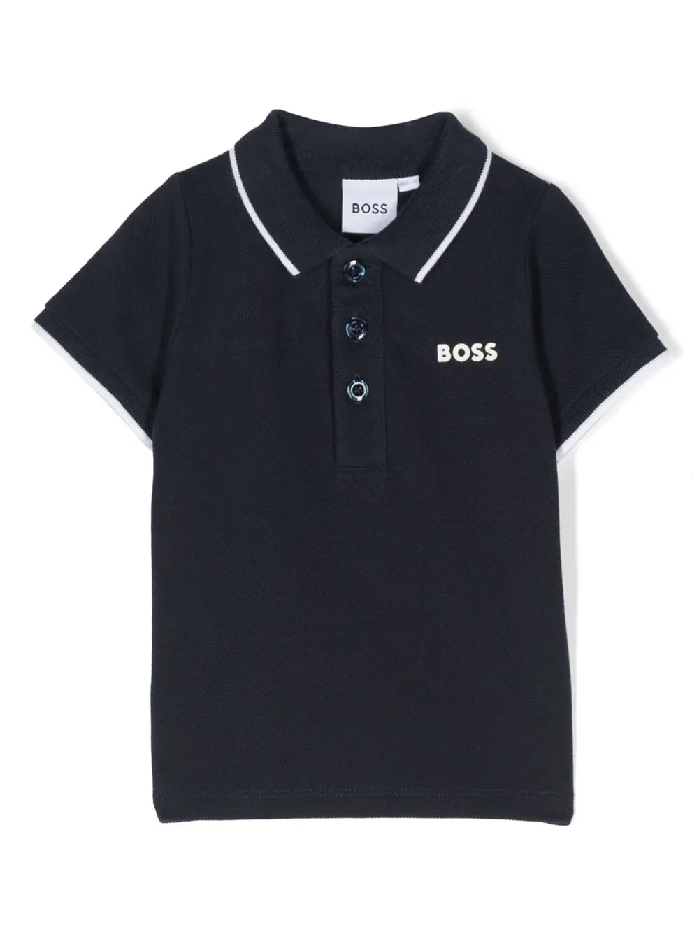 

Рубашка поло из ткани пике с логотипом BOSS Kidswear, синий