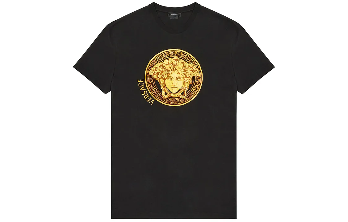 Футболка Medusa Amplified с вышивкой VERSACE, черный