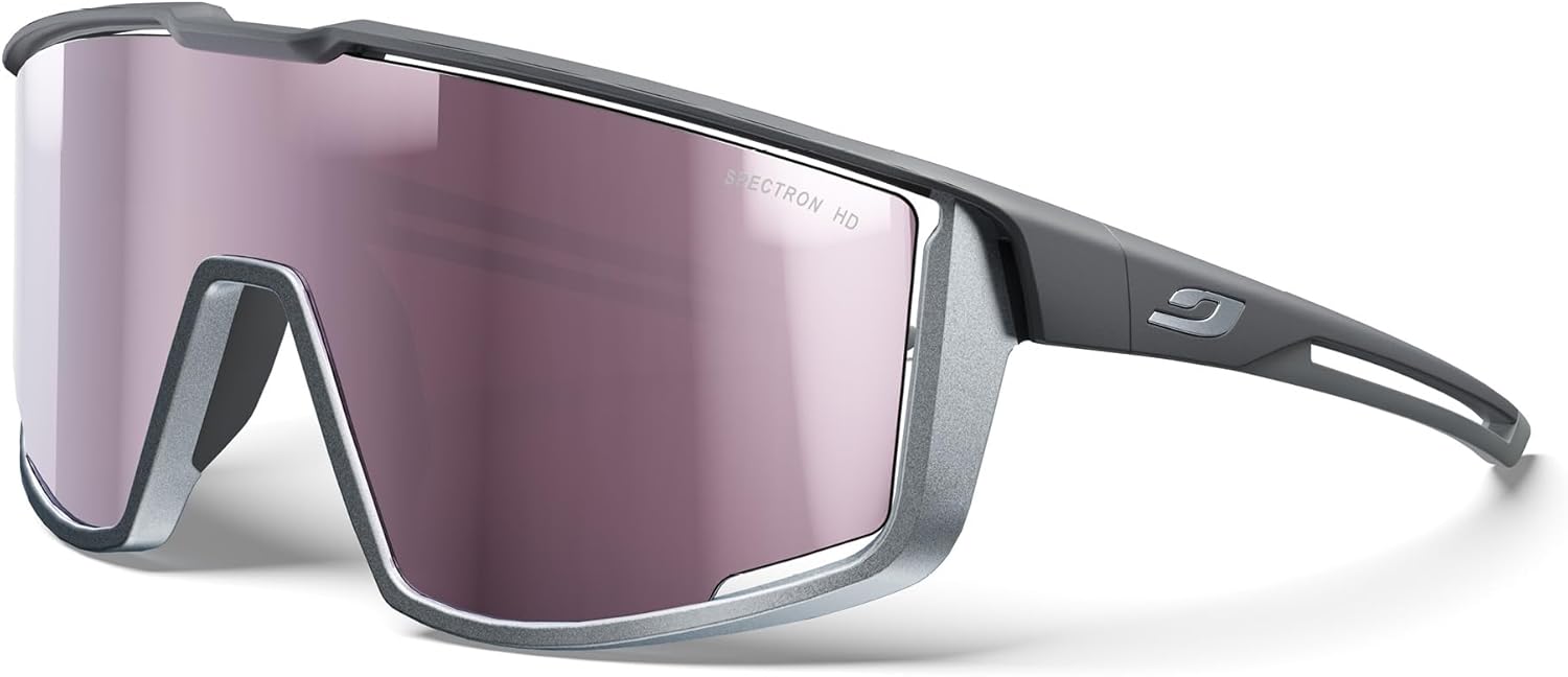

Солнцезащитные очки Julbo Fury Performance, унисекс. Полная вентиляция, панорамный обзор для спорта. Защита от УФ 100%. Цвет: Dark Gray / Chrome Frame, линзы Rose W/ Multilayer White Mirror (Spectron 3 HD)