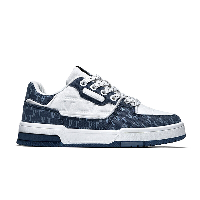 Кроссовки V-TOXSEIE Skateboarding Shoes Unisex Mid-top White/Blue, белый/синий — фото 2