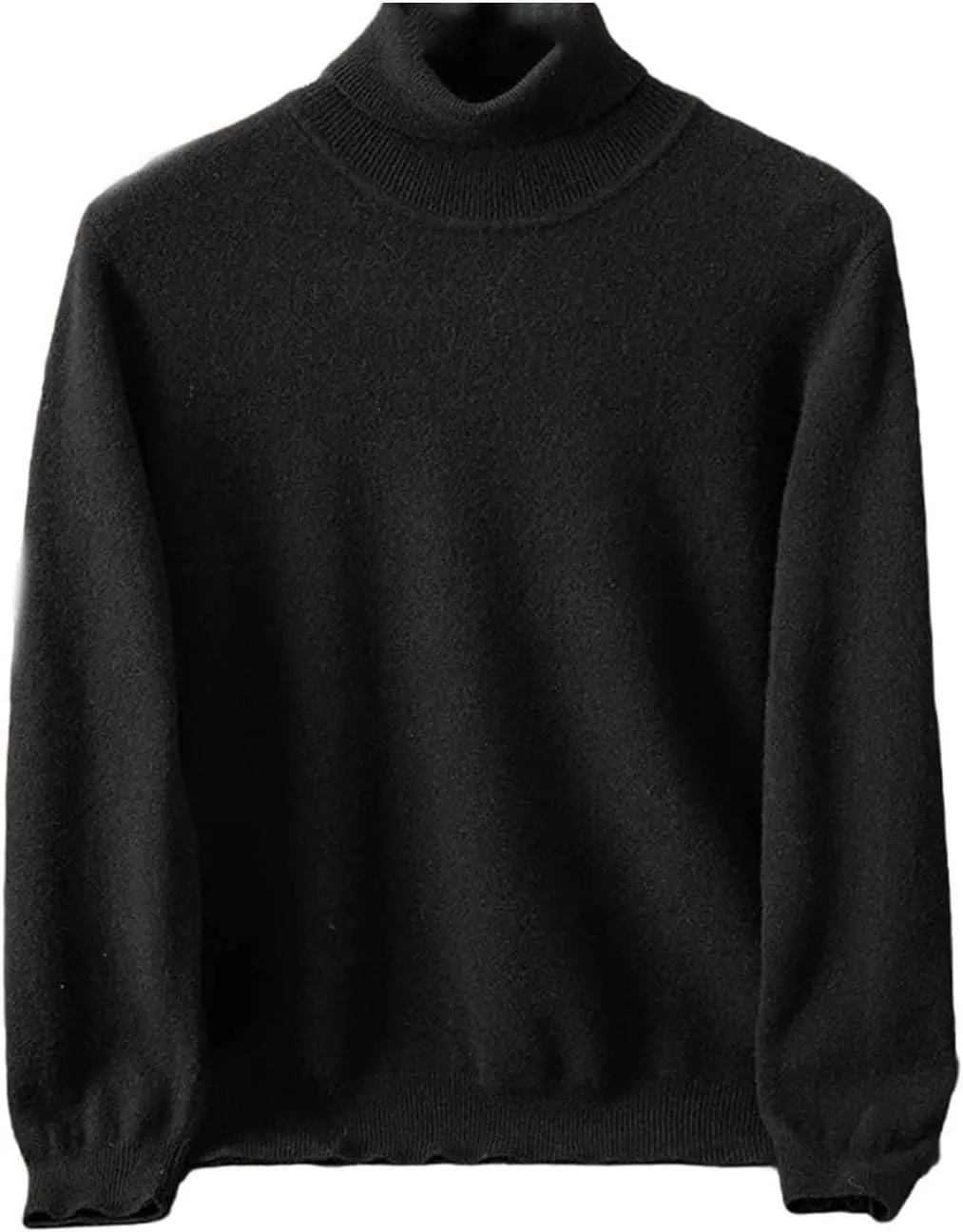 Мужской флисовый водолазка-свитер утепленный вязаный пуловер slim fit