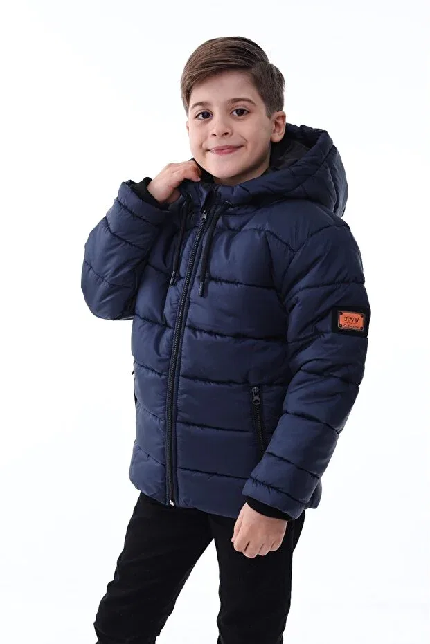 Детское пальто для девочек с капюшоном Basics Tny, Navy Blue — фото 3
