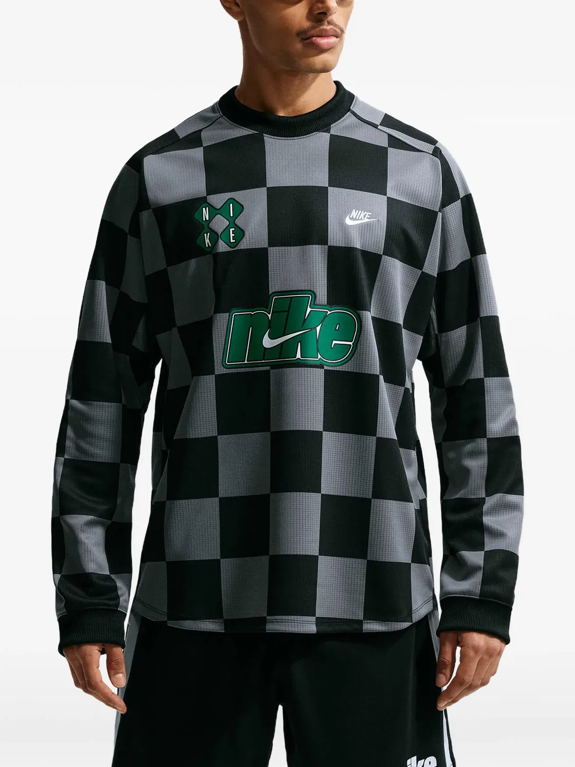 Футболка в клетку, черная Nike, черный
