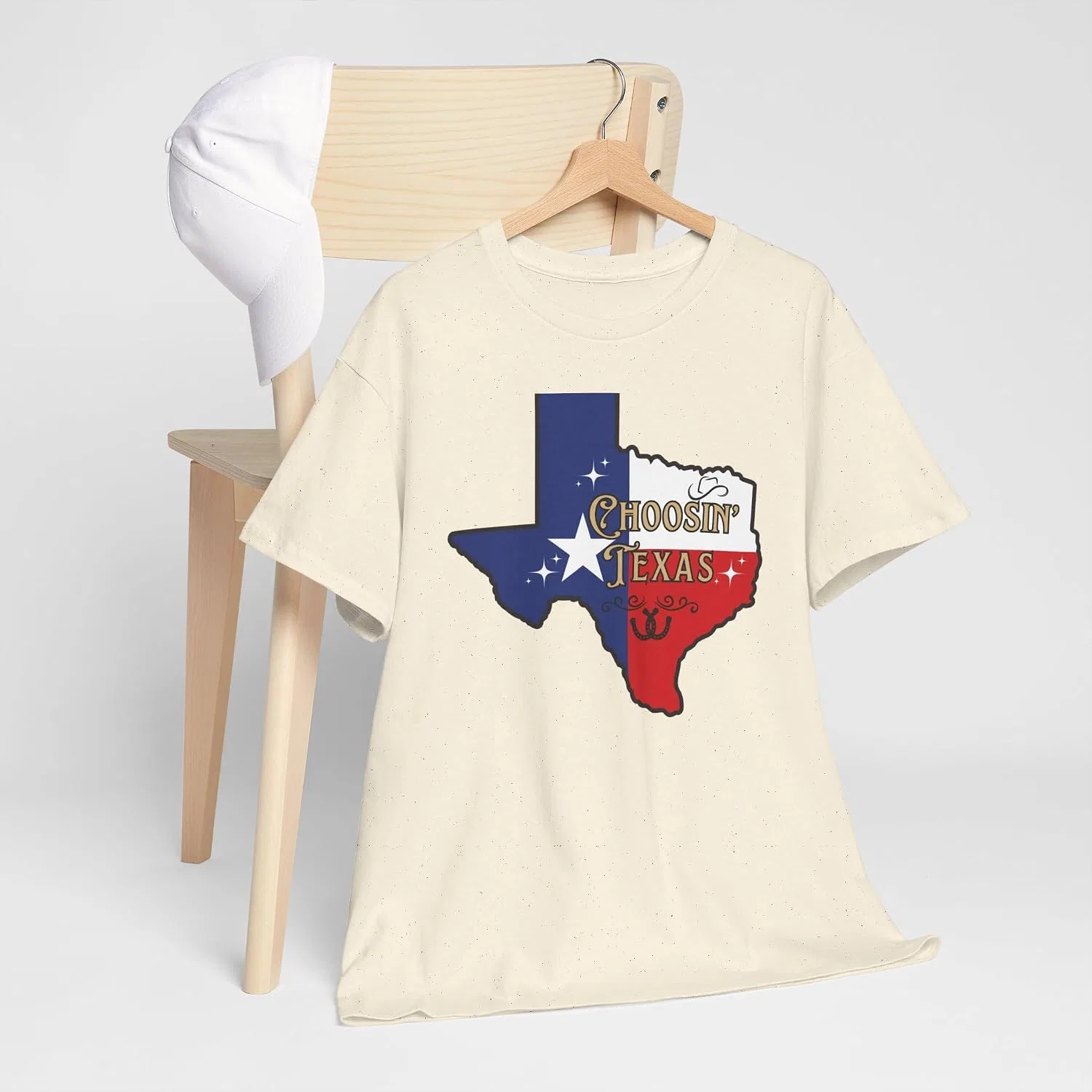 Женская футболка с принтом Choosin' Texas State Ella Cowgirl Rodeo Country Music Two Stepping Riley, натуральный — фото 3