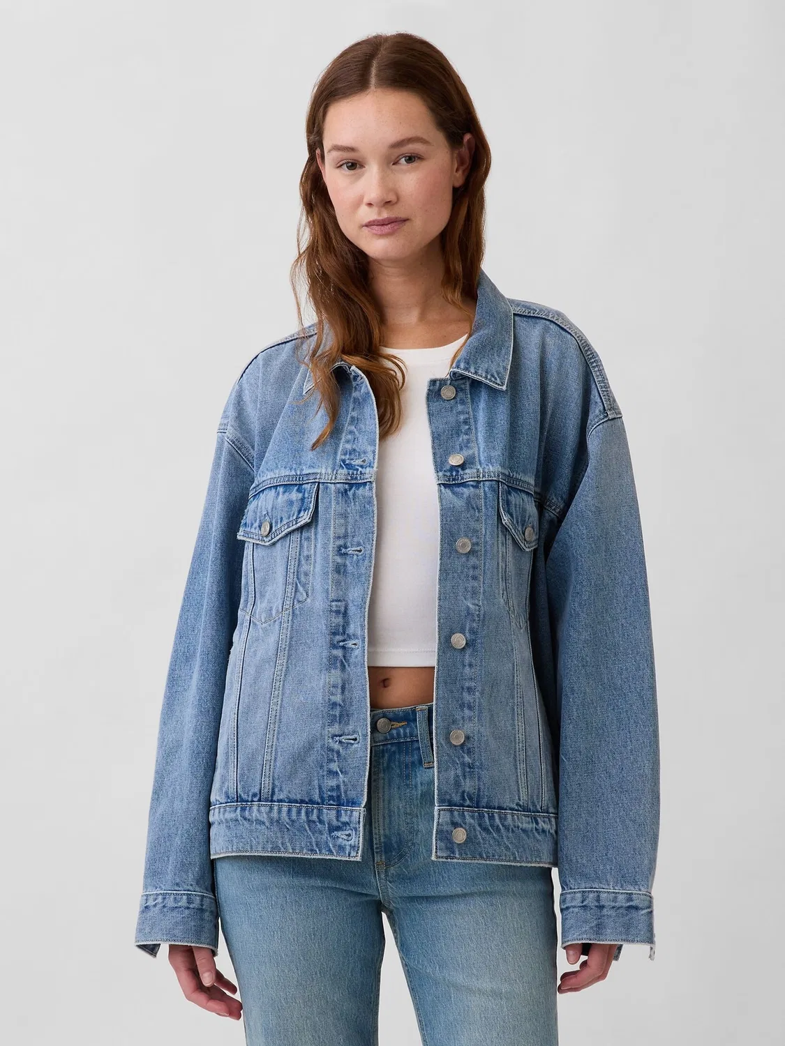 Джинсовая куртка Oversized Icon Gap, Medium wash