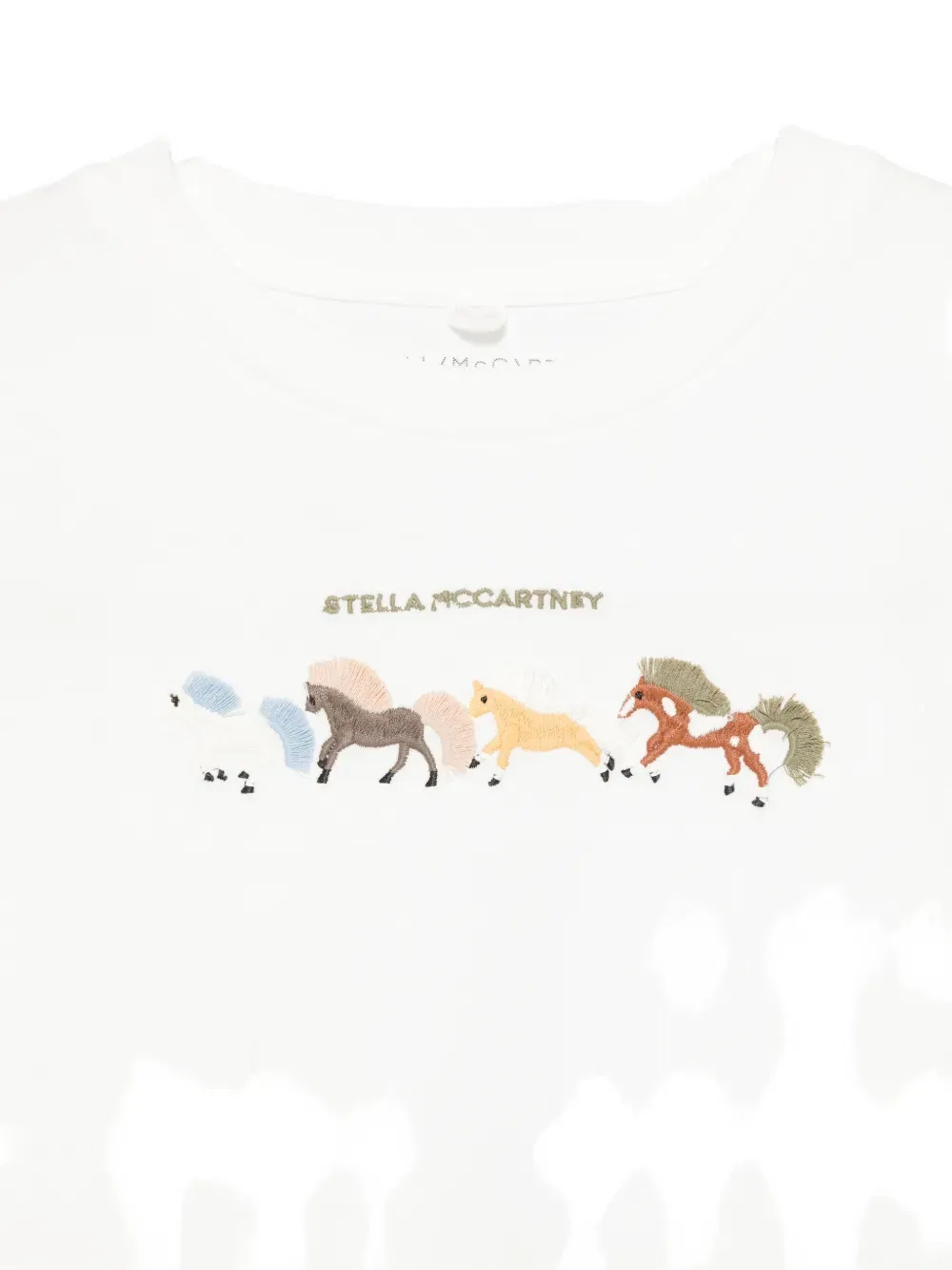 Футболка с вышивкой Horse Stella McCartney Kids, белый — фото 3