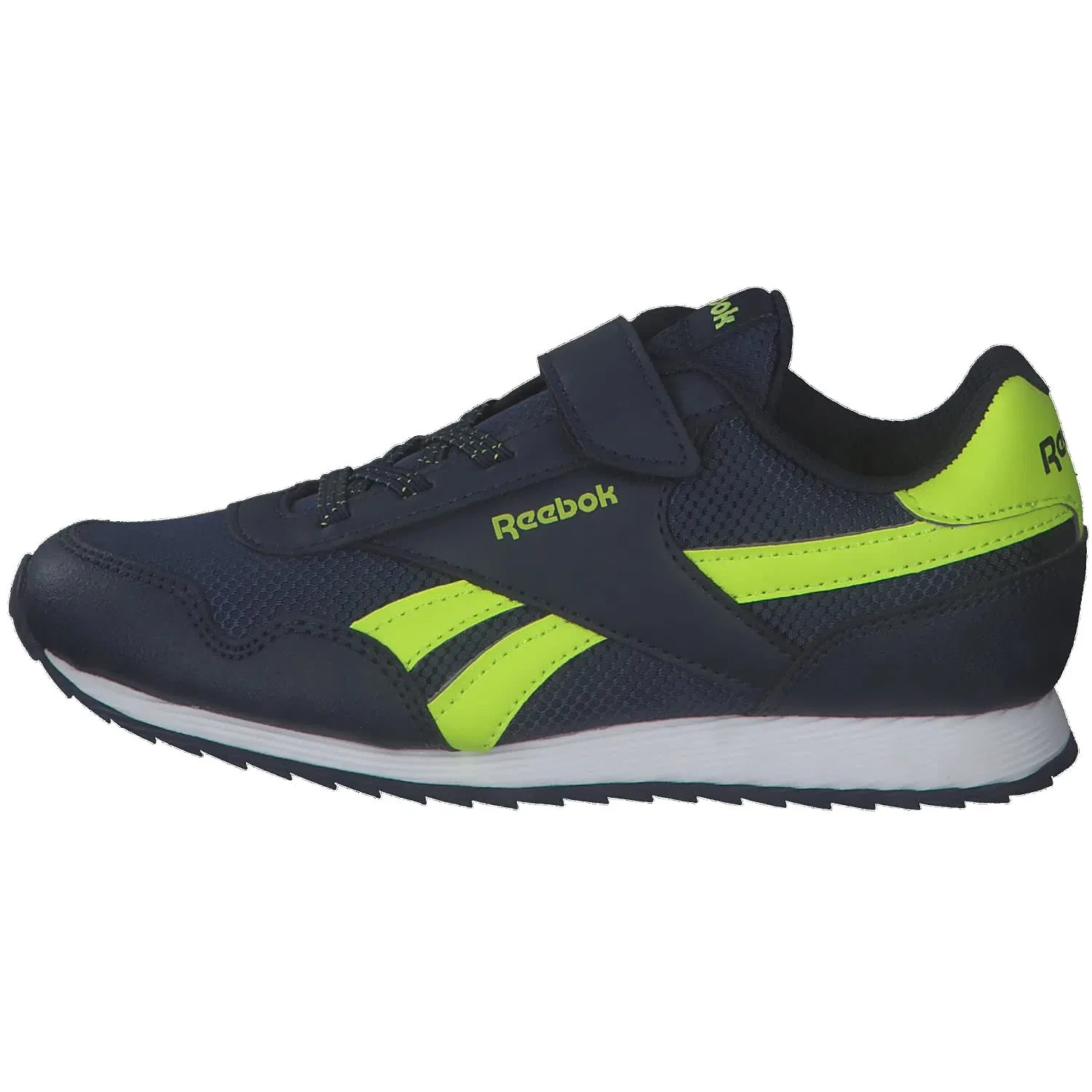 Детские кроссовки для мальчиков с липучкой Royal Cljog 3.0 1v Reebok, Vector Navy Vector Navy Acid Yellow — фото 2