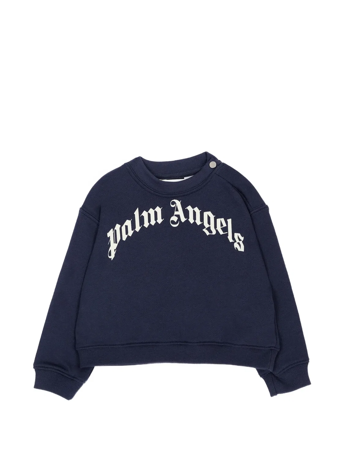Свитер с пуговицами на плече и логотипом Palm Angels Kids, синий