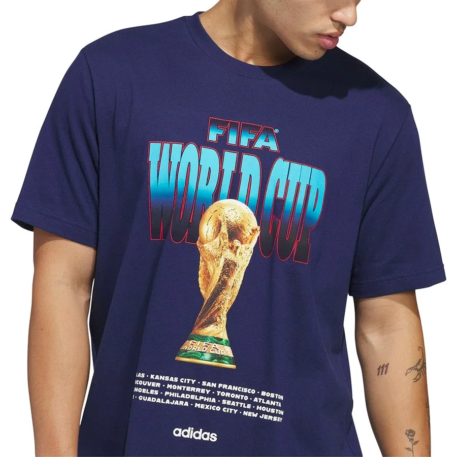 Футболка с принтом World Cup 26 Tour Graphic adidas, Темно-синий — фото 4