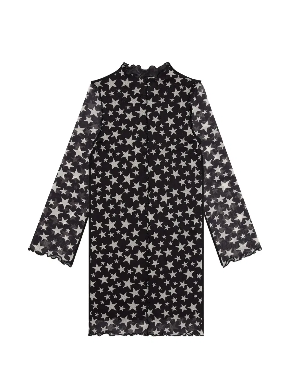 Платье из сетчатой ткани с принтом в виде звезд Stella McCartney Kids, черный