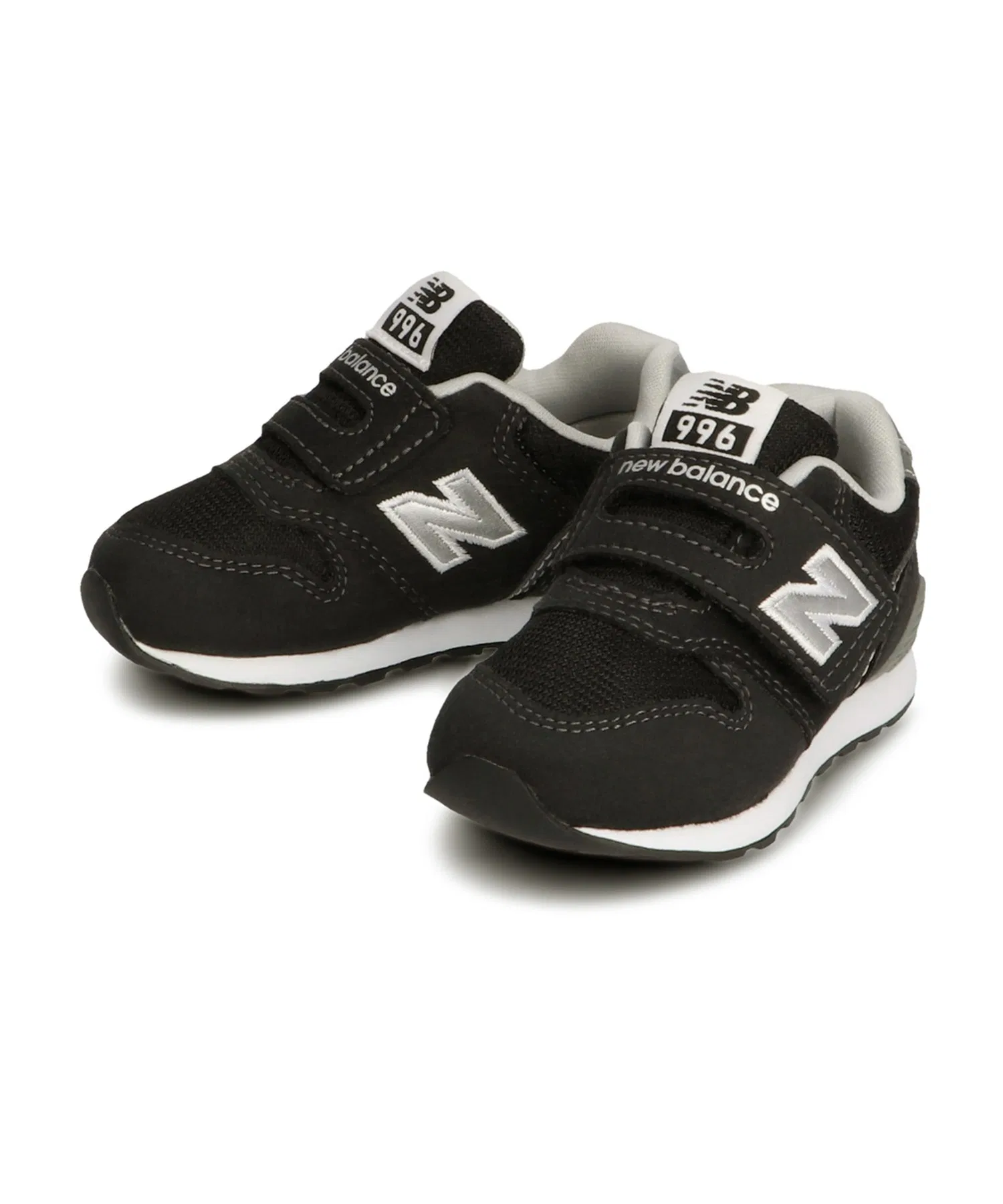 Детские кроссовки New Balance 996 с липучками для спорта и прогулок чёрные