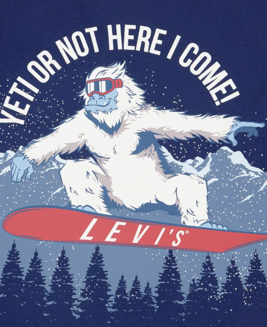 Детская футболка Shredding Yeti с графическим принтом для мальчиков 4-7 лет Levi'S, Medieval Blue — фото 3