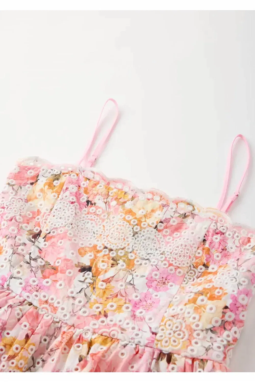 Детский боди-комбинезон для девочек с вышивкой Alessia Embroidered MARLO, розовый — фото 3