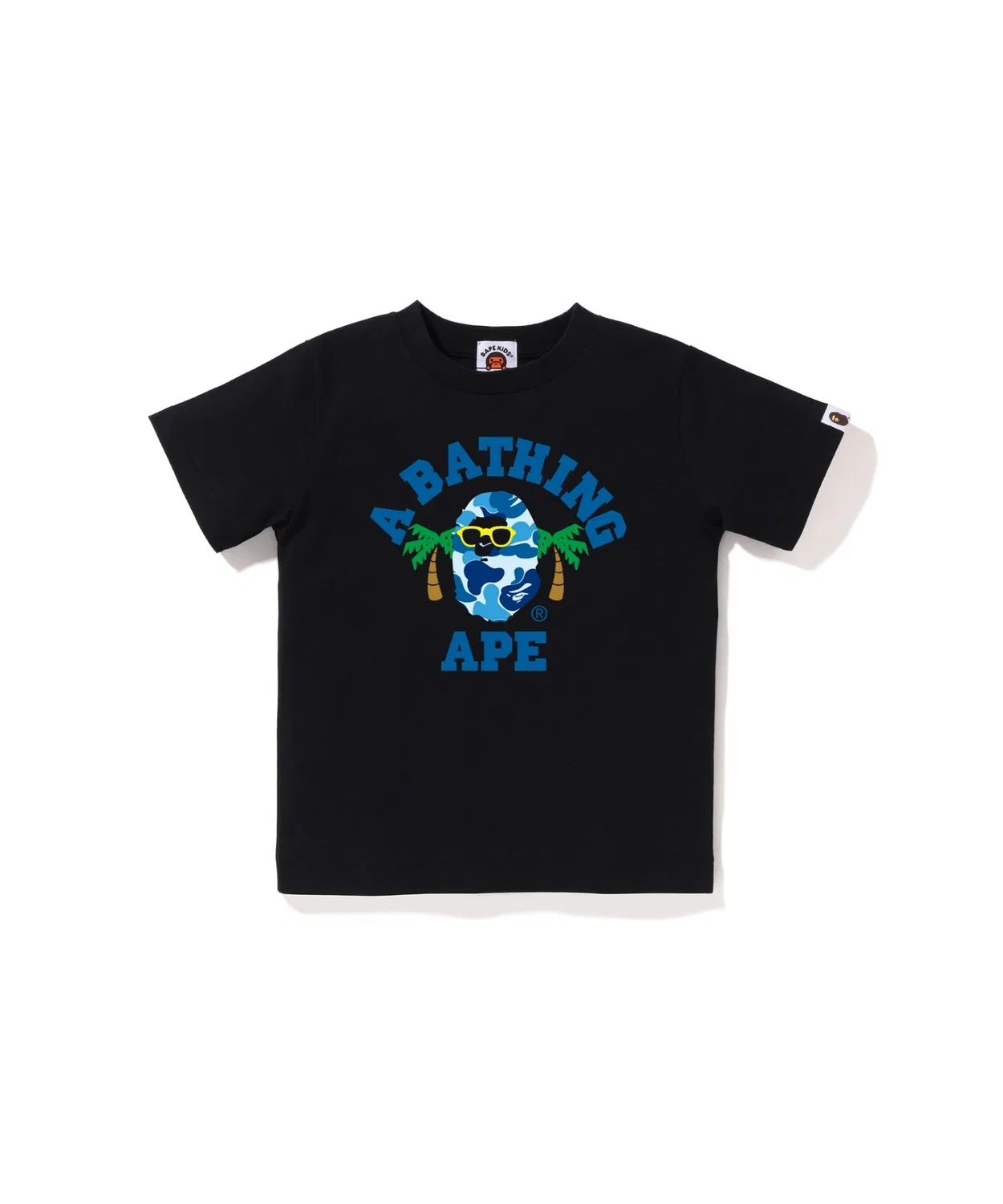 Детская футболка с коротким рукавом ABC CAMO COLLEGE SUMMER A BATHING APE, Black