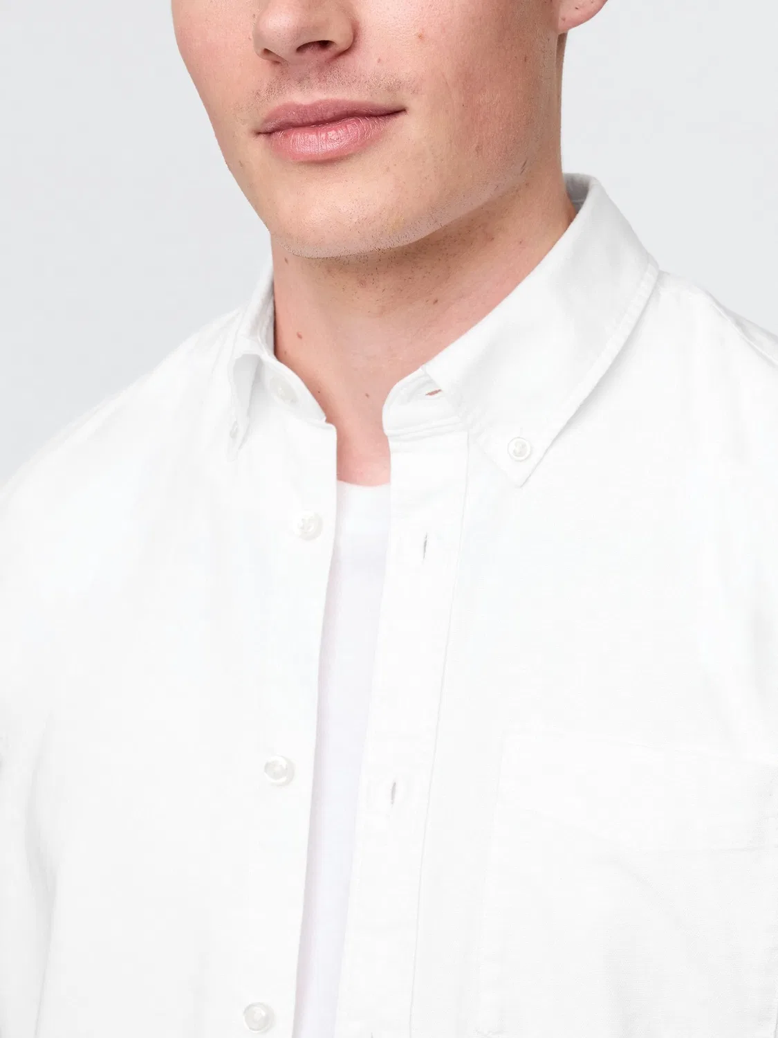 Рубашка оксфордская Gap White Oxford Shirt, белый — фото 4