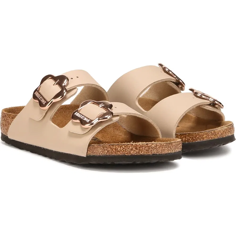 Детские сандалии Arizona Flower с пряжкой и стелькой Birkenstock, Sandcastle