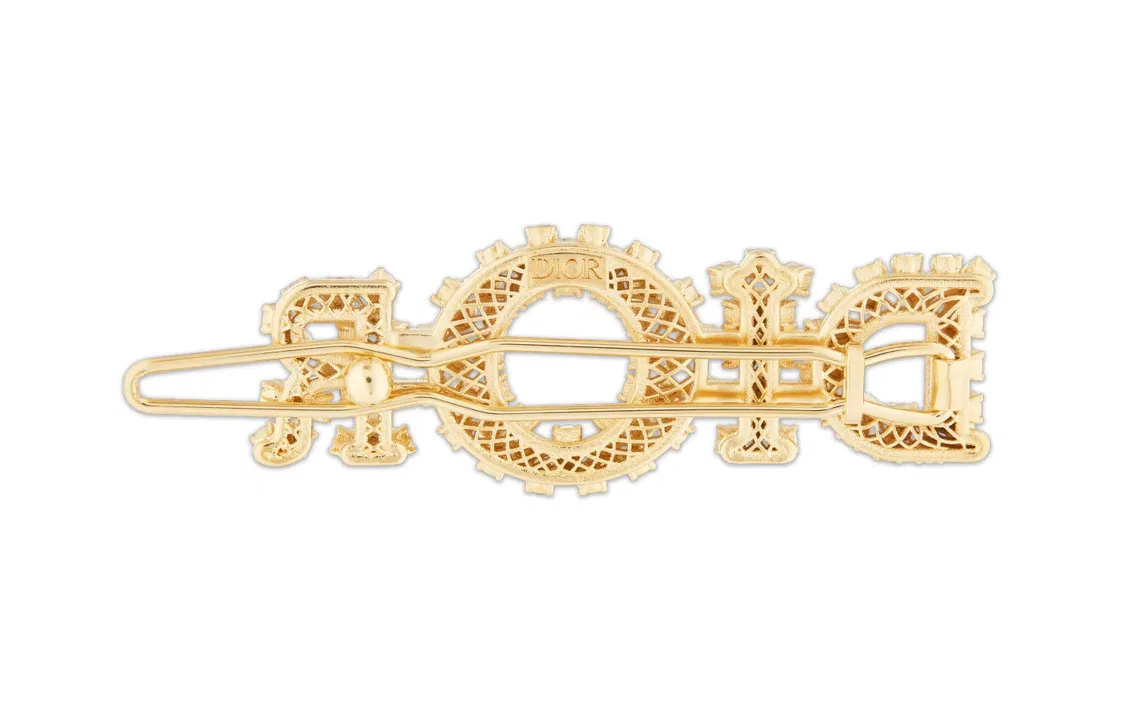 Женские заколки для волос с кристаллами Gold DIOR — фото 4